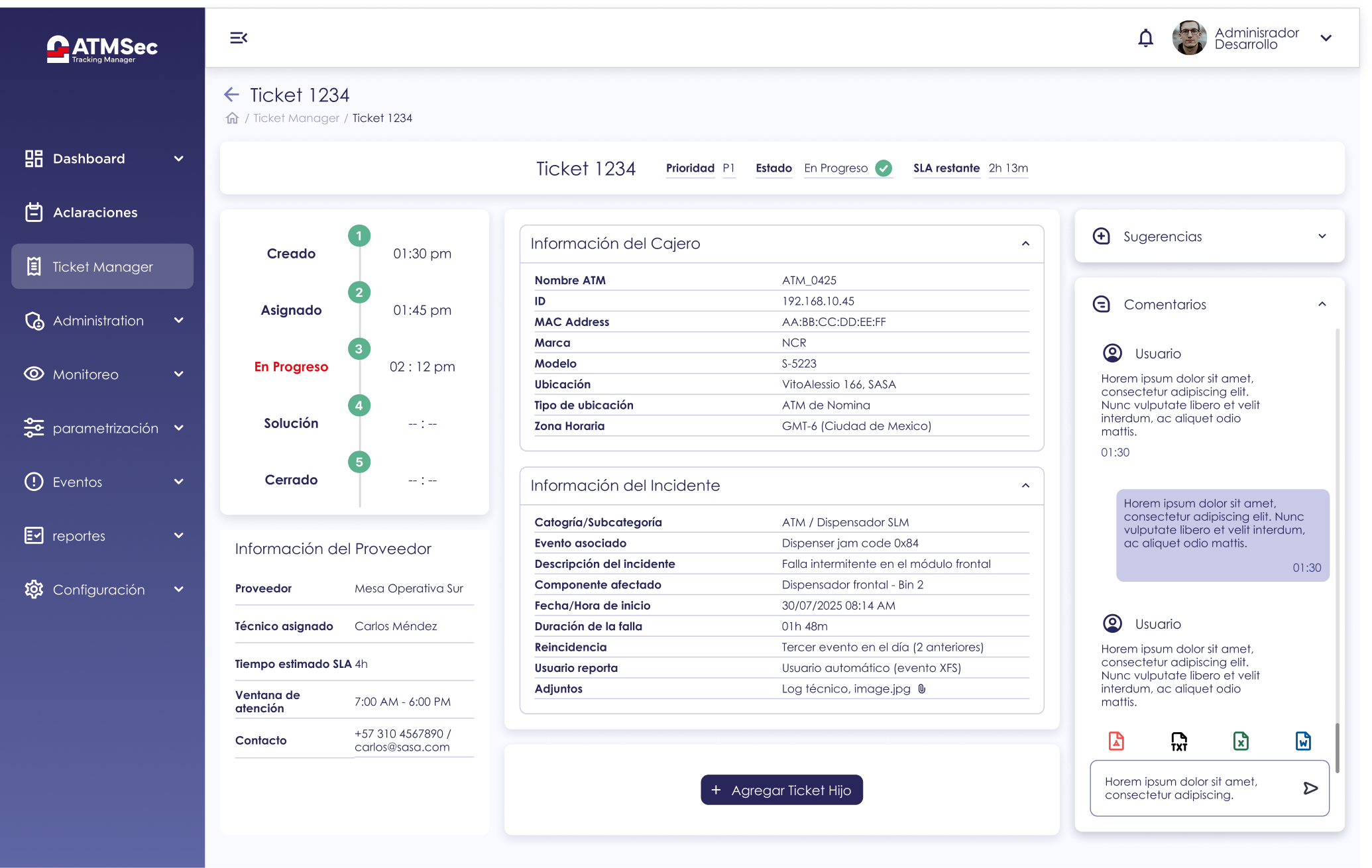 ATM Sec — Ticket Manager