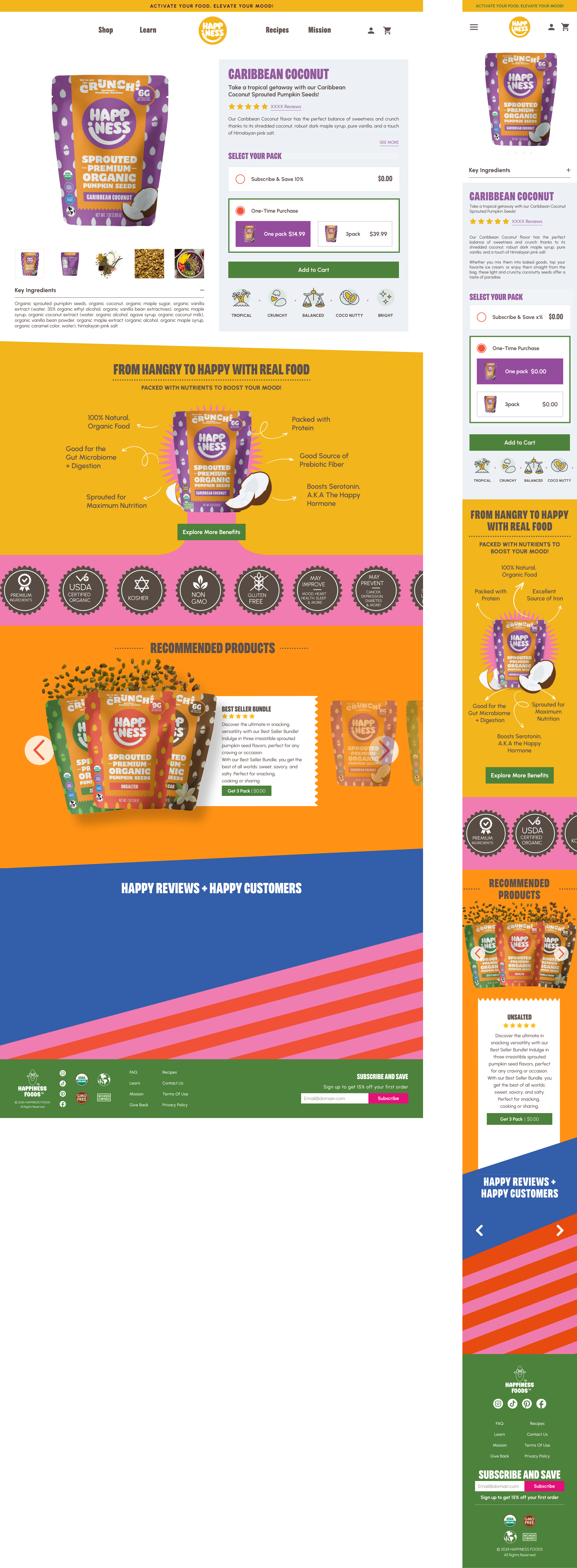 Happiness Food — Product detail page