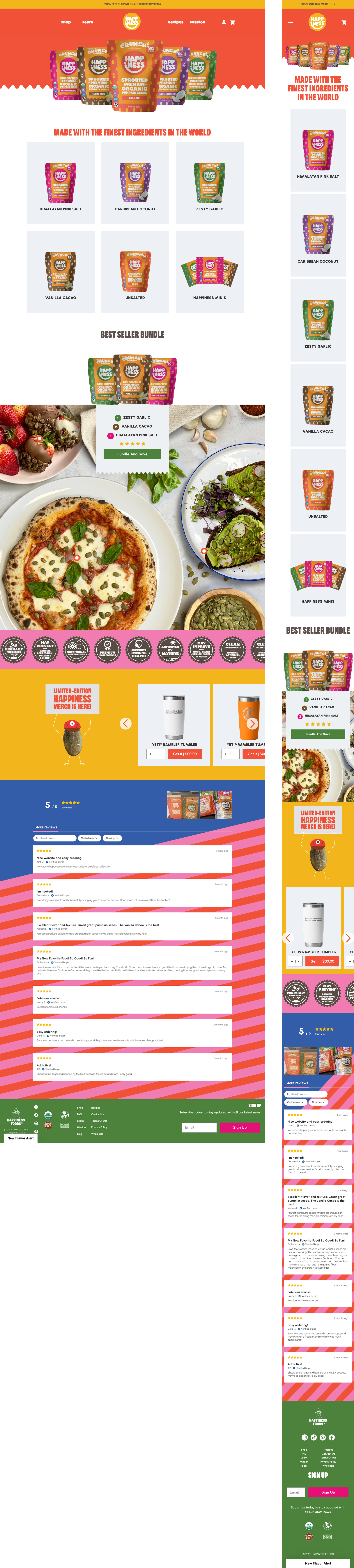 Happiness Food — Product listing page