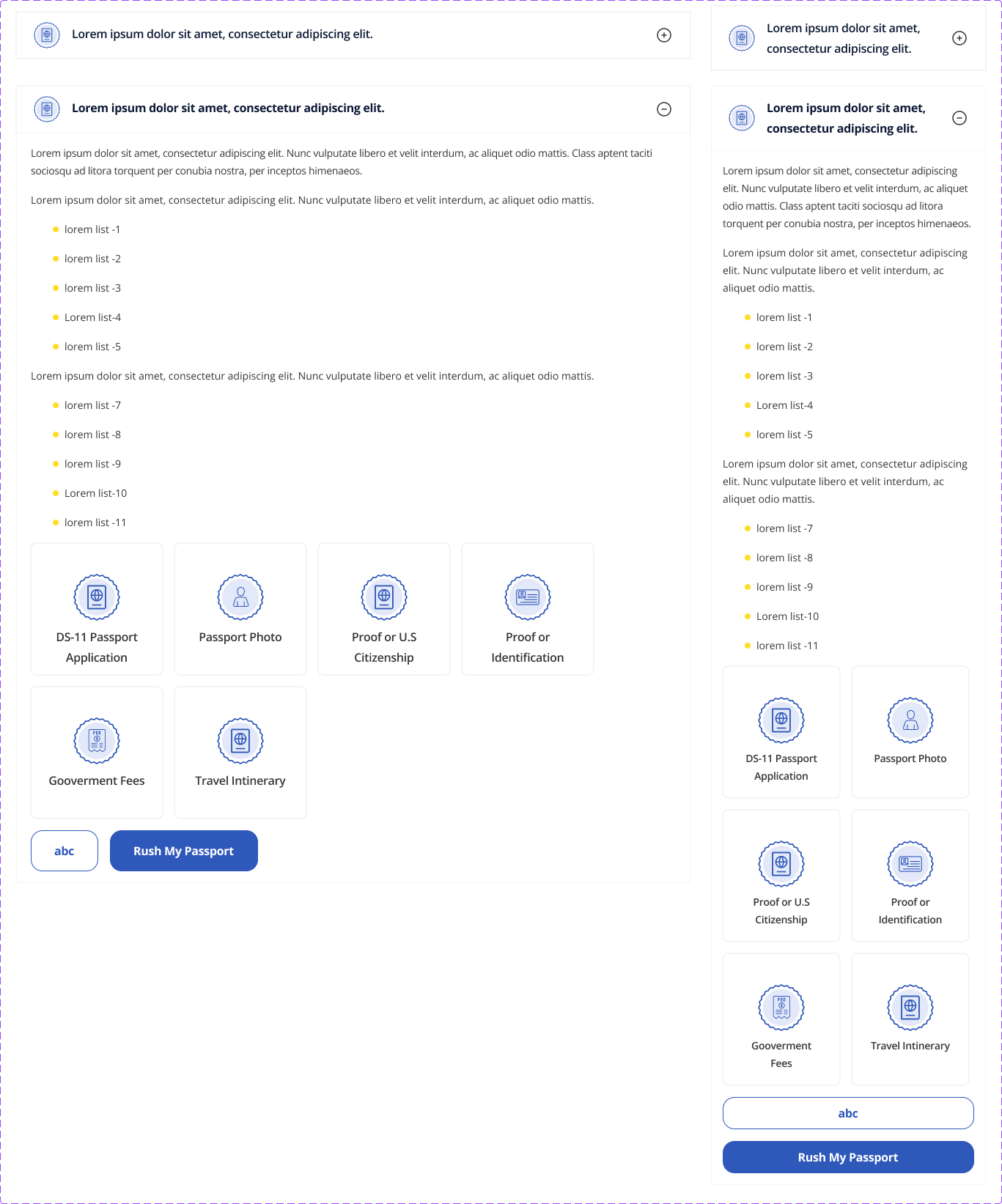 RushMyPassport — Accordion component
