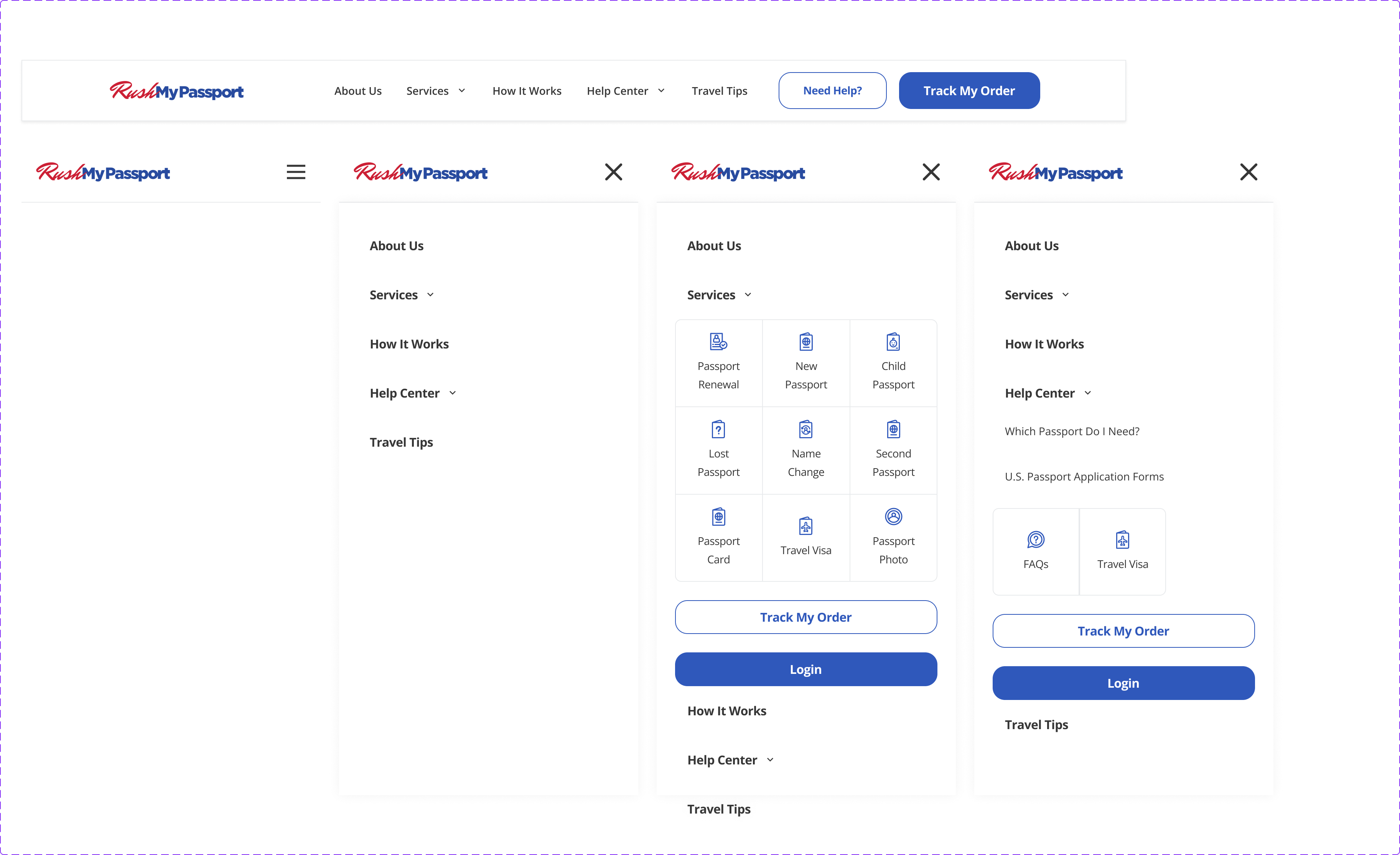 RushMyPassport — Navigation component